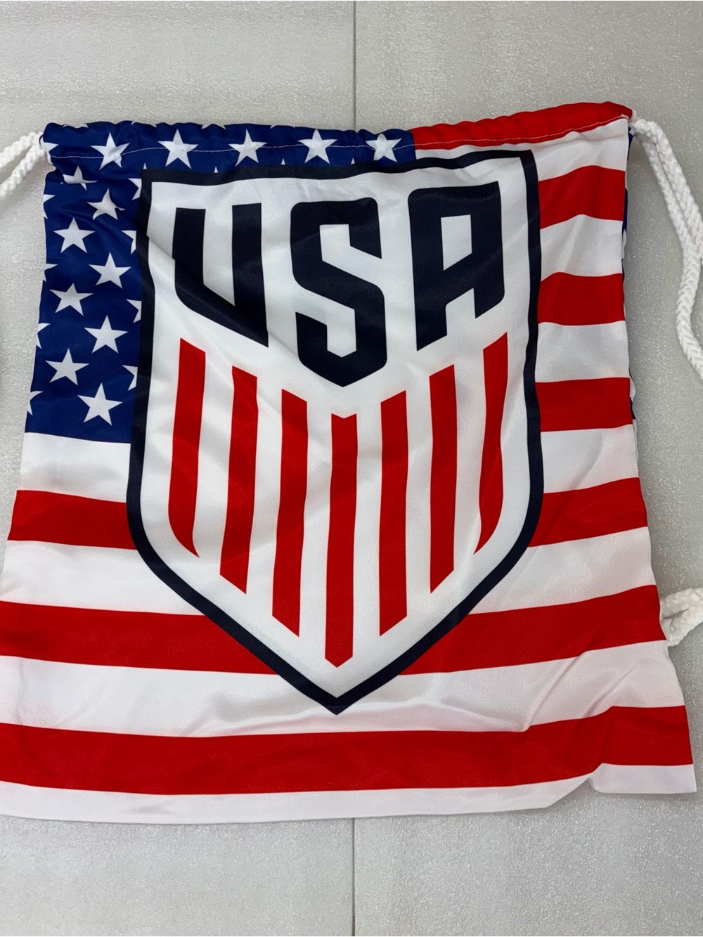 USA Shield Drawstring Bag in Red, White & Blue FIFA World Cup Ready